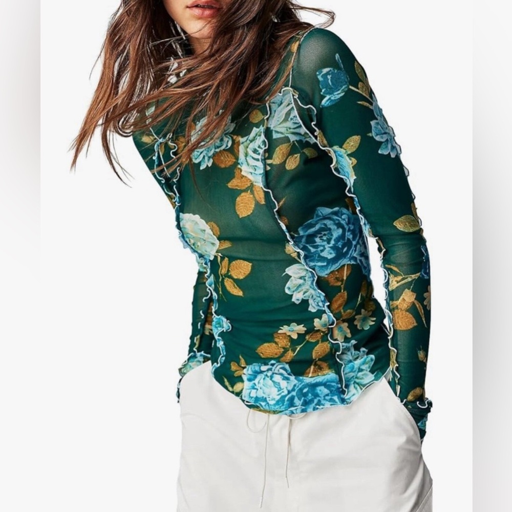 Free people mesh top